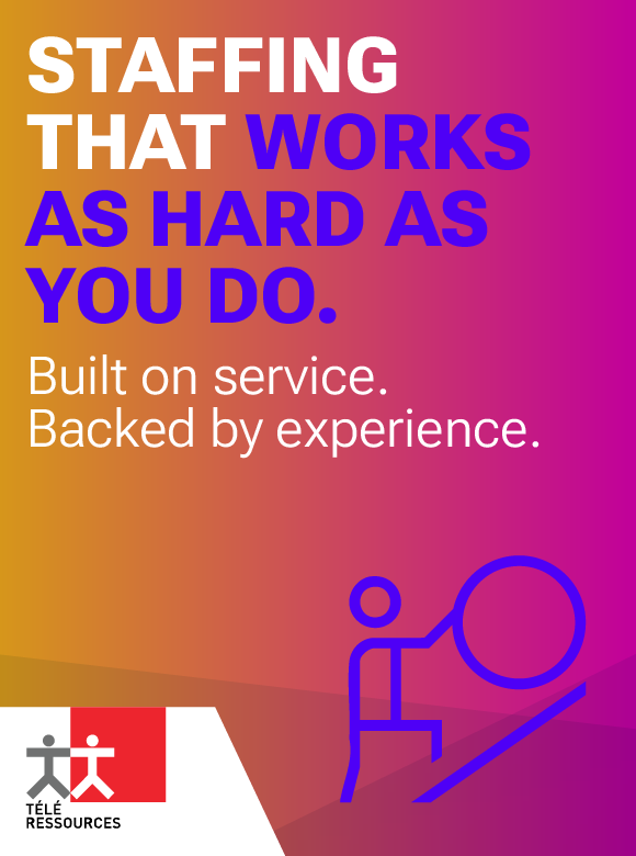 Staffing That Works as Hard as You Do. Built on service. Backed by experience. (person rolling a ball uphill icon)